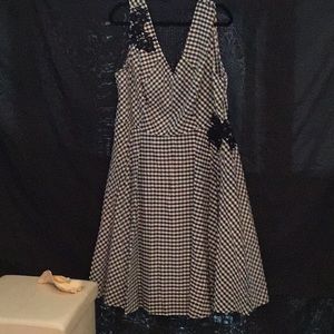 NWT Women's 20W Chaya Black/White Gingham Dress